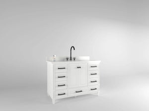 Windsor 47.5 in All Wood Vanity in Bright White - Cabinet Only - Bathroom Vanities Outlet