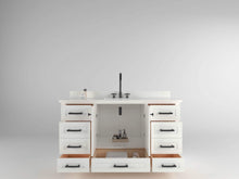 Load image into Gallery viewer, Windsor 59.5 Single in All Wood Vanity in Bright White - Cabinet Only - Bathroom Vanities Outlet