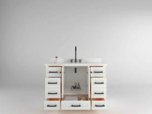 Windsor 47.5 in All Wood Vanity in Bright White - Cabinet Only - Bathroom Vanities Outlet
