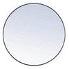 42 in. Metal Frame Round Mirror in Black - Bathroom Vanities Outlet