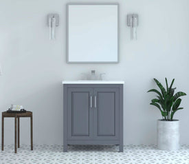 Kennesaw 29.5 inch Bathroom Vanity in Charcoal- Cabinet Only - Bathroom Vanities Outlet