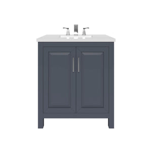 Kennesaw 29.5 inch Bathroom Vanity in Charcoal- Cabinet Only - Bathroom Vanities Outlet