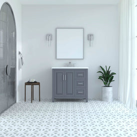 Kennesaw 35.5 inch Bathroom Vanity in Charcoal- Cabinet Only - Bathroom Vanities Outlet