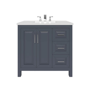 Kennesaw 35.5 inch Bathroom Vanity in Charcoal- Cabinet Only - Bathroom Vanities Outlet