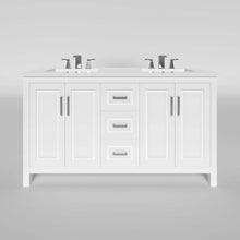 Load image into Gallery viewer, Kennesaw 59.5 inch Double Bathroom Vanity in White- Cabinet Only - Bathroom Vanities Outlet