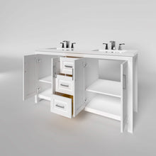 Load image into Gallery viewer, Kennesaw 59.5 inch Double Bathroom Vanity in White- Cabinet Only - Bathroom Vanities Outlet