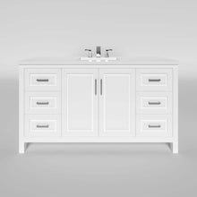 Load image into Gallery viewer, Kennesaw 59.5 inch Single Bathroom Vanity in White- Cabinet Only - Bathroom Vanities Outlet