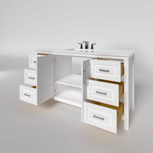 Load image into Gallery viewer, Kennesaw 59.5 inch Single Bathroom Vanity in White- Cabinet Only - Bathroom Vanities Outlet