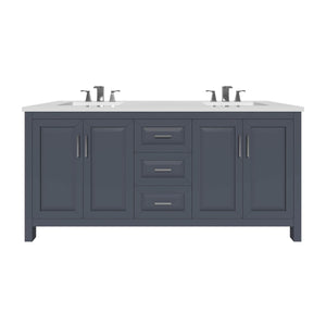 Kennesaw 71.5 inch Double Bathroom Vanity in Charcoal- Cabinet Only - Bathroom Vanities Outlet