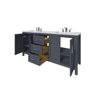 Kennesaw 71.5 inch Double Bathroom Vanity in Charcoal- Cabinet Only - Bathroom Vanities Outlet