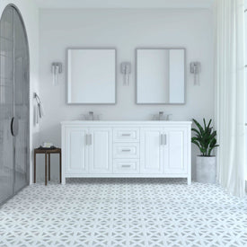 Kennesaw 71.5 inch Double Bathroom Vanity in White- Cabinet Only - Bathroom Vanities Outlet