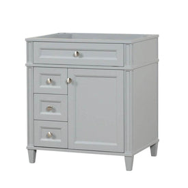 Kensington 29.5 Left in All Wood Vanity in Metal Gray - Cabinet Only - Bathroom Vanities Outlet
