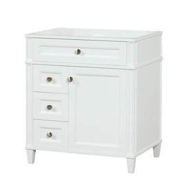 Kensington 29.5 Left Drawers in All Wood Vanity in Bright White - Cabinet Only - Bathroom Vanities Outlet