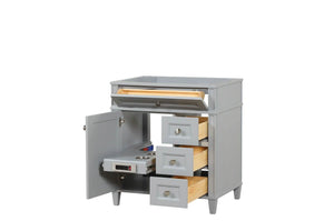 Kensington 29.5 Right in All Wood Vanity in Metal Gray - Cabinet Only - Bathroom Vanities Outlet