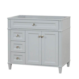 Kensington 35.5 Left in All Wood Vanity in Metal Gray - Cabinet Only - Bathroom Vanities Outlet