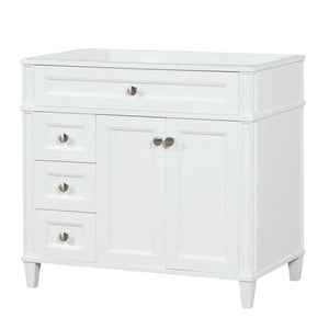 Kensington 35.5 Left Drawers in All Wood Vanity in Bright White - Cabinet Only - Bathroom Vanities Outlet