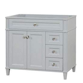 Kensington 35.5 Right in All Wood Vanity in Metal Gray - Cabinet Only - Bathroom Vanities Outlet