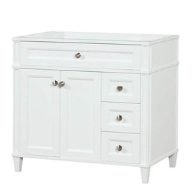 Kensington 35.5 Right Drawers in All Wood Vanity in Bright White - Cabinet Only - Bathroom Vanities Outlet