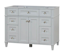 Kensington 41.5 in Solid All Vanity in Metal Gray - Cabinet Only - Bathroom Vanities Outlet