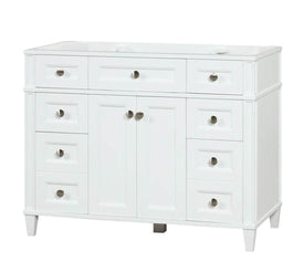 Kensington 41.5 in All Wood Vanity in Bright White - Cabinet Only - Bathroom Vanities Outlet
