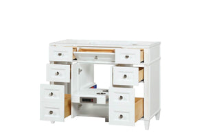 Kensington 41.5 in All Wood Vanity in Bright White - Cabinet Only - Bathroom Vanities Outlet