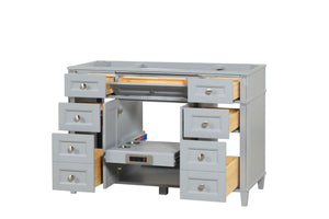 Kensington 47.5 in All Wood Vanity in Metal Gray - Cabinet Only - Bathroom Vanities Outlet