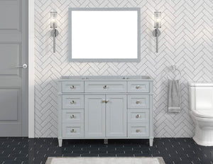 Kensington 47.5 in All Wood Vanity in Metal Gray - Cabinet Only - Bathroom Vanities Outlet