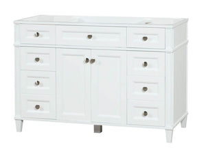 Kensington 47.5 in All Wood Vanity in Bright White - Cabinet Only - Bathroom Vanities Outlet