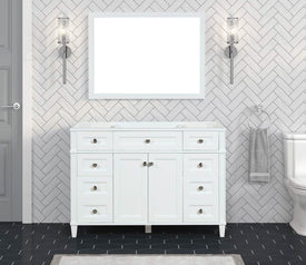 Kensington 47.5 in All Wood Vanity in Bright White - Cabinet Only - Bathroom Vanities Outlet