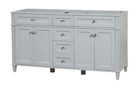 Kensington 59.5 Double in All Wood Vanity in Metal Gray - Cabinet Only - Bathroom Vanities Outlet