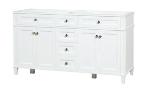 Kensington 59.5 Double in All Wood Vanity in Bright White - Cabinet Only - Bathroom Vanities Outlet