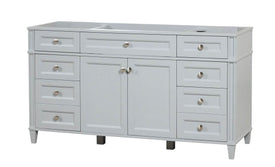 Kensington 59.5 Single in All Wood Vanity in Metal Gray - Cabinet Only - Bathroom Vanities Outlet