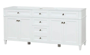 Kensington 71.5 in All Wood Vanity in White - Cabinet Only - Bathroom Vanities Outlet