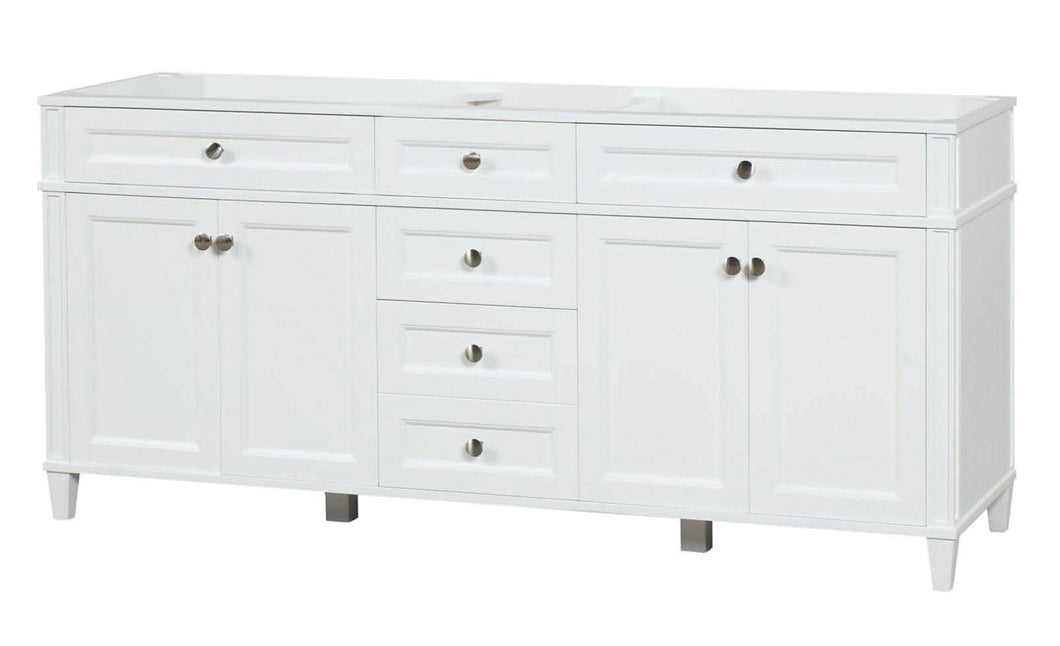 Kensington 71.5 in All Wood Vanity in White - Cabinet Only - Bathroom Vanities Outlet