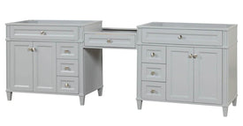 Kensington 96 inch All Wood Vanity in Gray- Cabinet Only - Bathroom Vanities Outlet