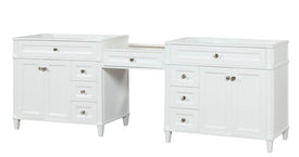 Kensington 96 inch All Wood Vanity in White - Cabinet Only - Bathroom Vanities Outlet