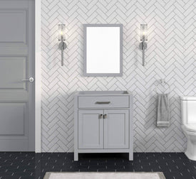 London 30 Inch- Single Bathroom Vanity in Metal Gray - Bathroom Vanities Outlet