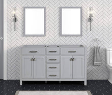 Load image into Gallery viewer, London 59.5 Inch- Double Bathroom Vanity in Metal Gray - Bathroom Vanities Outlet