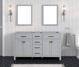 London 59.5 Inch- Double Bathroom Vanity in Metal Gray - Bathroom Vanities Outlet