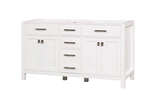 London 59.5 Inch- Double Bathroom Vanity in Bright White - Bathroom Vanities Outlet