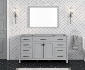 London 59.5 Inch Single Bathroom Vanity in Metal Gray - Bathroom Vanities Outlet