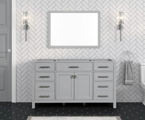 London 59.5 Inch Single Bathroom Vanity in Metal Gray - Bathroom Vanities Outlet
