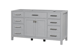 London 59.5 Inch Single Bathroom Vanity in Metal Gray - Bathroom Vanities Outlet