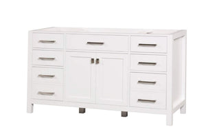 London 59.5 Inch Single Bathroom Vanity in Bright White - Bathroom Vanities Outlet