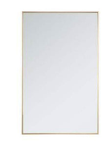 Elegant Decor Metal frame rectangle mirror 30 inch in Brass - Bathroom Vanities Outlet