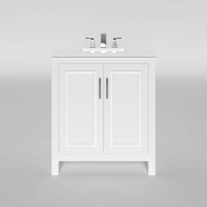 Kennesaw 29.5 inch Bathroom Vanity in White- Cabinet Only - Bathroom Vanities Outlet