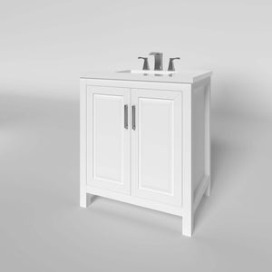 Kennesaw 29.5 inch Bathroom Vanity in White- Cabinet Only - Bathroom Vanities Outlet