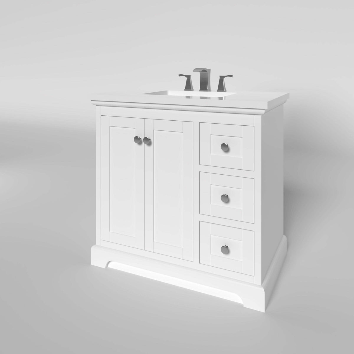 Marietta 35 5 inch bathroom vanity in white cabinet only