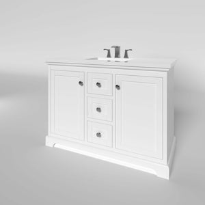 Marietta 47.5 inch Single or Double Bathroom Vanity in White- Cabinet Only - Bathroom Vanities Outlet
