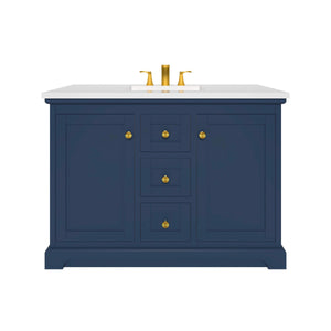 Marietta 47.5 inch Single or Double Bathroom Vanity in Blue- Cabinet Only - Bathroom Vanities Outlet